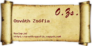 Osváth Zsófia névjegykártya
